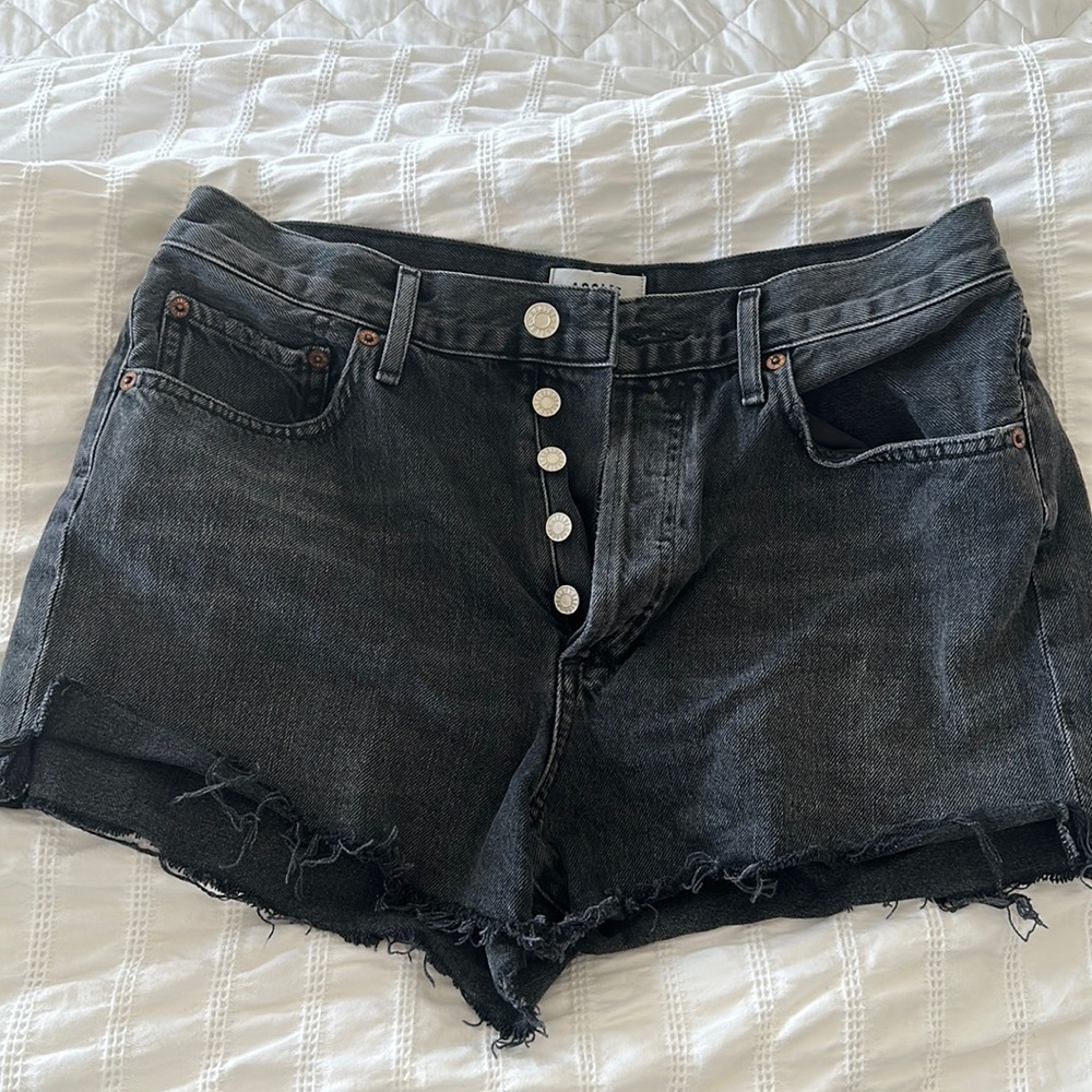 AGOLDE Parker black jean shorts